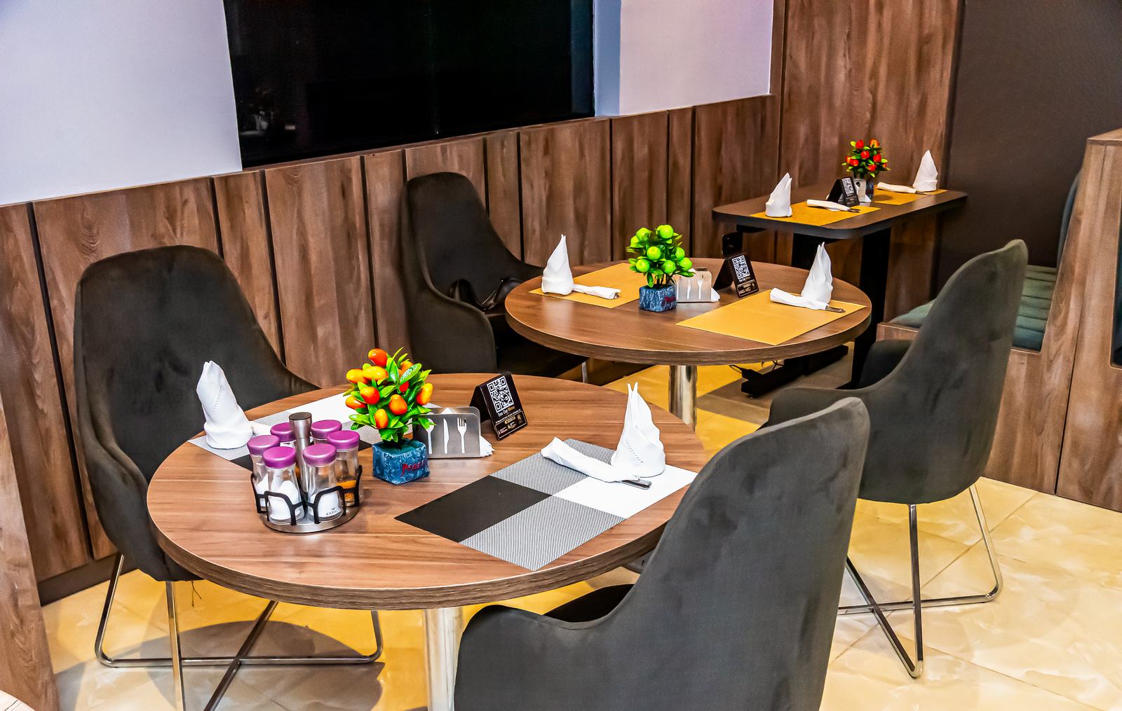 Arena Continental dining room prepared for service