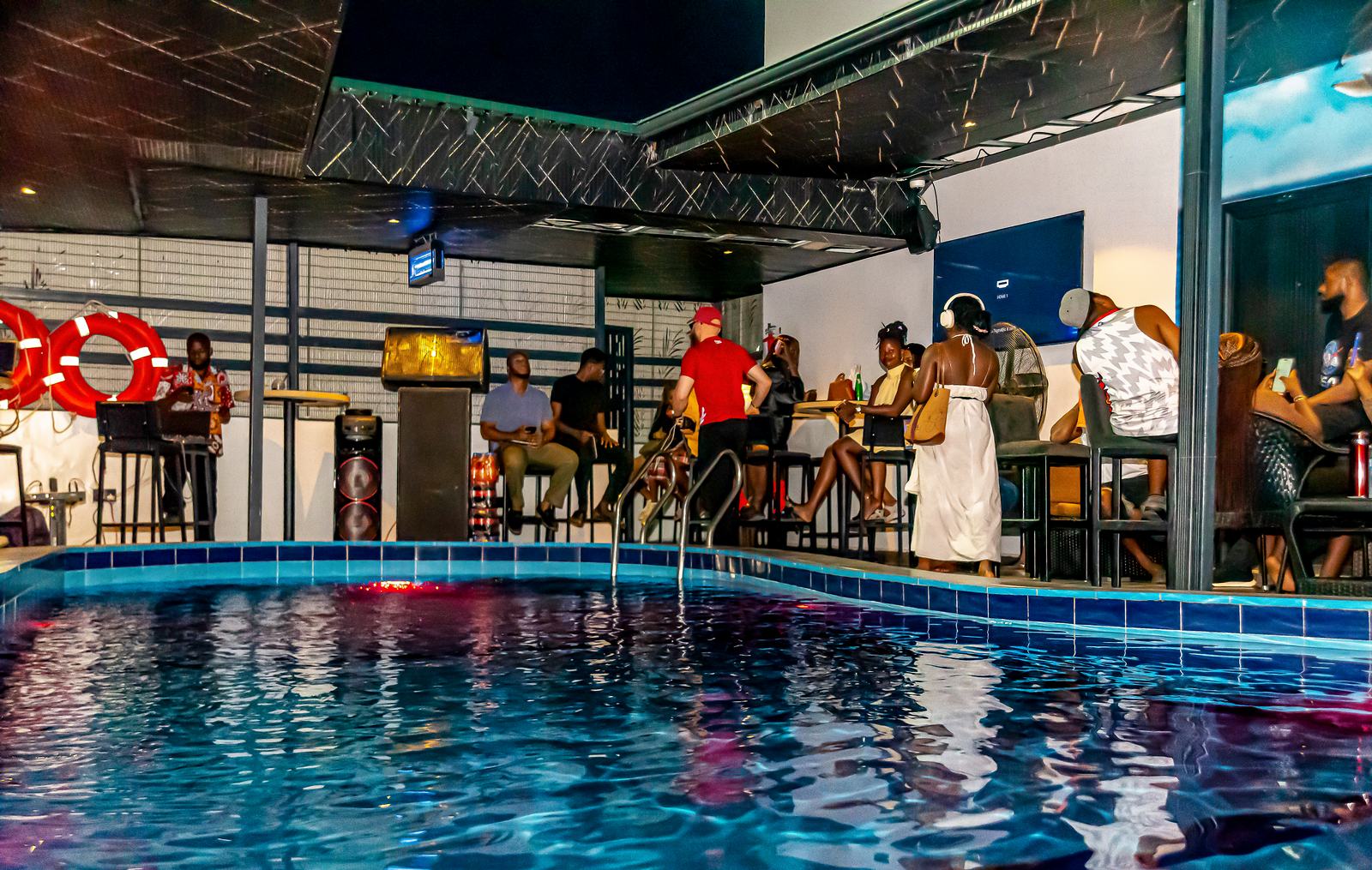 The bar rail — Arena Continental, Apo, Abuja